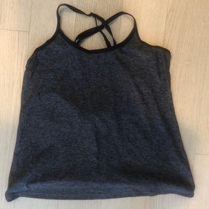 Beyond yoga tank size S gray marble adjustable straps crossback